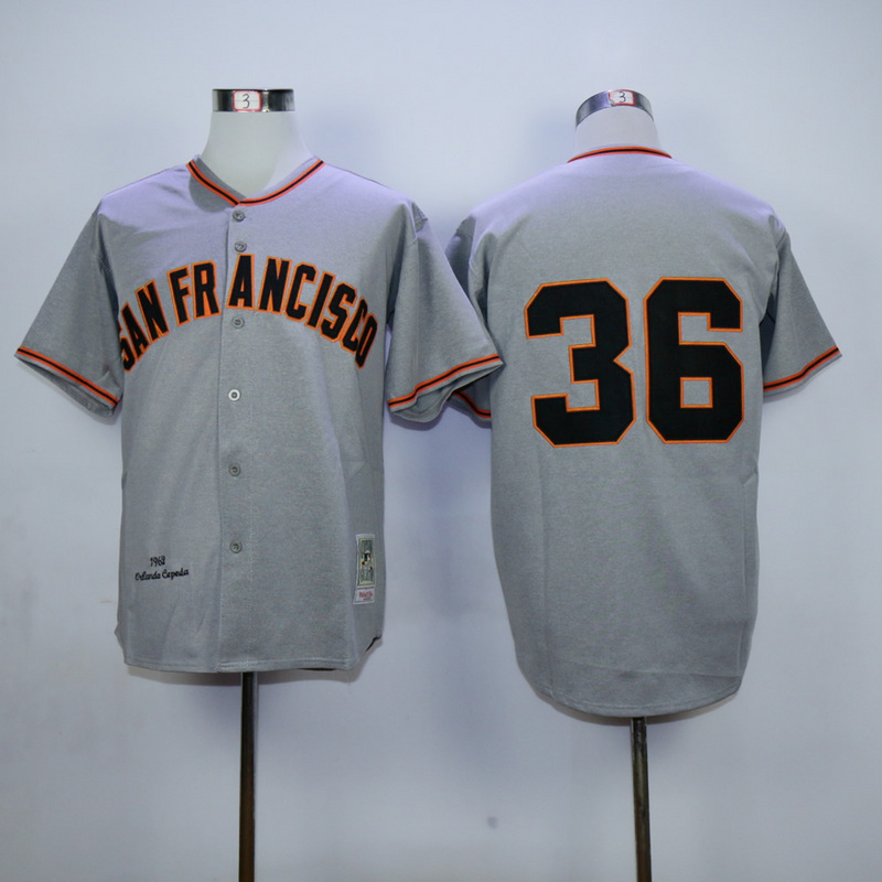 Men San Francisco Giants #36 Perry Grey Throwback 1962 MLB Jerseys